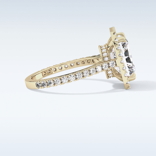 4.51 CT Hidden Halo & Pave Engagement Ring Featuring Radiant Moissanite