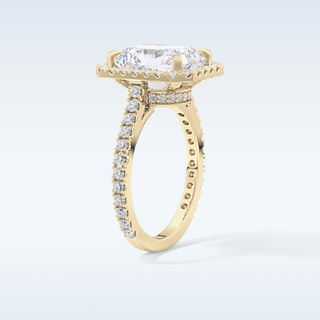 4.51 CT Hidden Halo & Pave Engagement Ring Featuring Radiant Moissanite