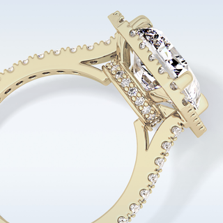 4.51 CT Hidden Halo & Pave Engagement Ring Featuring Radiant Moissanite