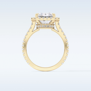 4.51 CT Hidden Halo & Pave Engagement Ring Featuring Radiant Moissanite