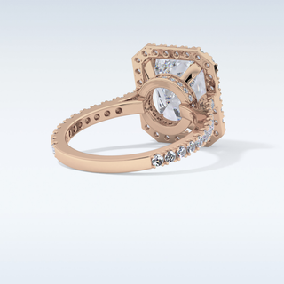 4.51 CT Hidden Halo & Pave Engagement Ring Featuring Radiant Moissanite