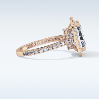 4.51 CT Hidden Halo & Pave Engagement Ring Featuring Radiant Moissanite