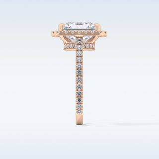 4.51 CT Hidden Halo & Pave Engagement Ring Featuring Radiant Moissanite