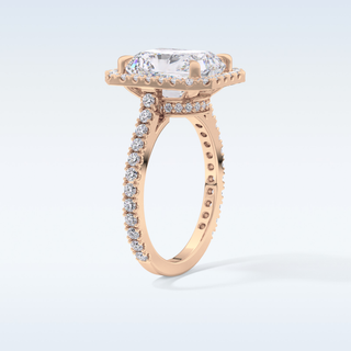 4.51 CT Hidden Halo & Pave Engagement Ring Featuring Radiant Moissanite