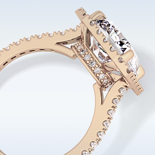 4.51 CT Hidden Halo & Pave Engagement Ring Featuring Radiant Moissanite