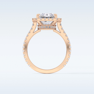 4.51 CT Hidden Halo & Pave Engagement Ring Featuring Radiant Moissanite