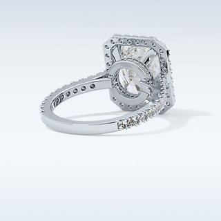 4.51 CT Hidden Halo & Pave Engagement Ring Featuring Radiant Moissanite