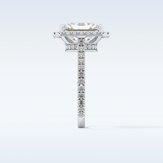4.51 CT Hidden Halo & Pave Engagement Ring Featuring Radiant Moissanite