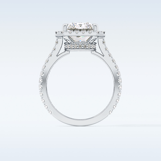 4.51 CT Hidden Halo & Pave Engagement Ring Featuring Radiant Moissanite