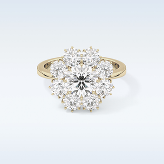 1.34 CT Halo Engagement Ring Featuring Round Moissanite