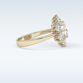 1.34 CT Halo Engagement Ring Featuring Round Moissanite
