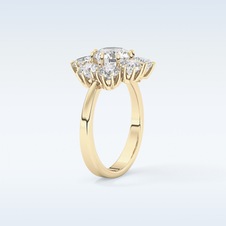 1.34 CT Halo Engagement Ring Featuring Round Moissanite