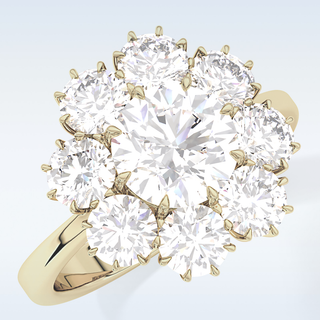 1.34 CT Halo Engagement Ring Featuring Round Moissanite