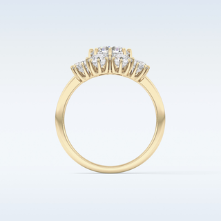 1.34 CT Halo Engagement Ring Featuring Round Moissanite