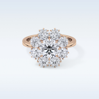 1.34 CT Halo Engagement Ring Featuring Round Moissanite