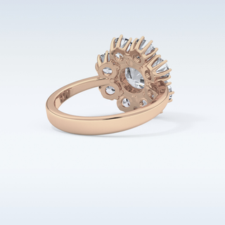 1.34 CT Halo Engagement Ring Featuring Round Moissanite