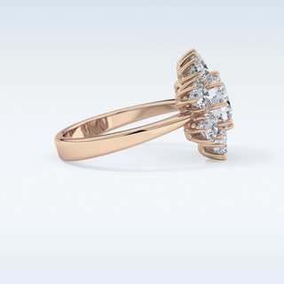 1.34 CT Halo Engagement Ring Featuring Round Moissanite