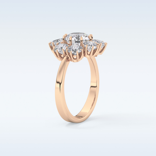 1.34 CT Halo Engagement Ring Featuring Round Moissanite