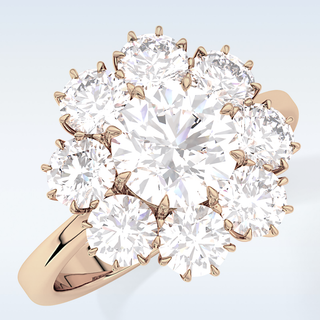 1.34 CT Halo Engagement Ring Featuring Round Moissanite