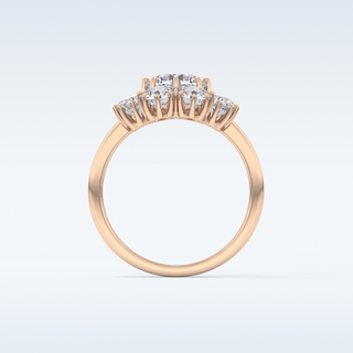1.34 CT Halo Engagement Ring Featuring Round Moissanite