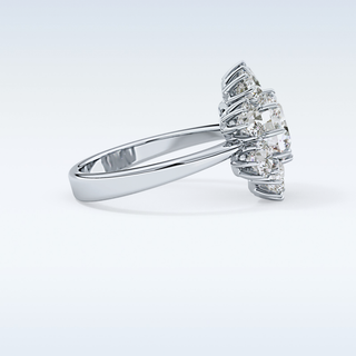 1.34 CT Halo Engagement Ring Featuring Round Moissanite