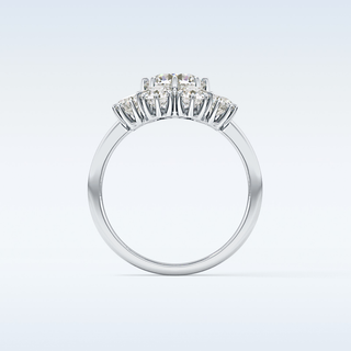 1.34 CT Halo Engagement Ring Featuring Round Moissanite