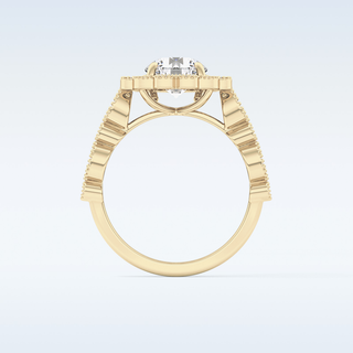 1.34 CT Halo & Pave Engagement Ring Featuring Round Moissanite