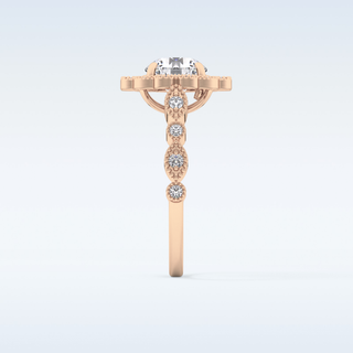 1.34 CT Halo & Pave Engagement Ring Featuring Round Moissanite