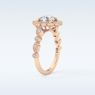1.34 CT Halo & Pave Engagement Ring Featuring Round Moissanite