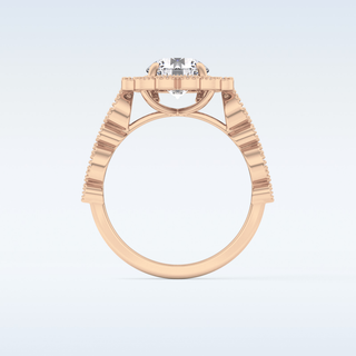 1.34 CT Halo & Pave Engagement Ring Featuring Round Moissanite