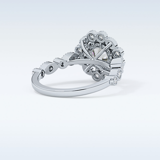 1.34 CT Halo & Pave Engagement Ring Featuring Round Moissanite