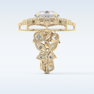 4.14 CT Vintage Cluster Engagement Ring Featuring Round Moissanite