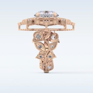 4.14 CT Vintage Cluster Engagement Ring Featuring Round Moissanite