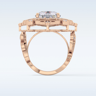 4.14 CT Vintage Cluster Engagement Ring Featuring Round Moissanite