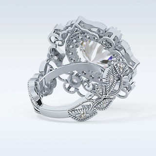 4.14 CT Vintage Cluster Engagement Ring Featuring Round Moissanite