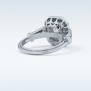 1.13 CT Vintage Pave Engagement Ring Featuring Emerald Moissanite