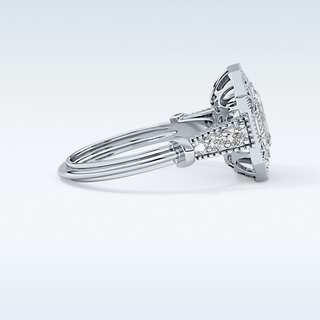 1.13 CT Vintage Pave Engagement Ring Featuring Emerald Moissanite