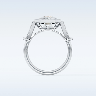 1.13 CT Vintage Pave Engagement Ring Featuring Emerald Moissanite