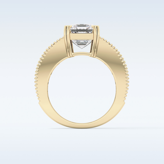 4.13 CT Pave Engagement Ring Featuring Emerald Moissanite