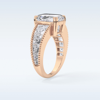 4.13 CT Pave Engagement Ring Featuring Emerald Moissanite