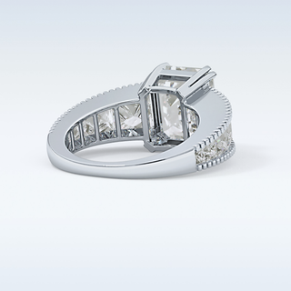 4.13 CT Pave Engagement Ring Featuring Emerald Moissanite