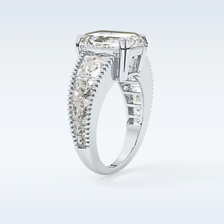 4.13 CT Pave Engagement Ring Featuring Emerald Moissanite