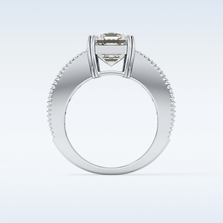 4.13 CT Pave Engagement Ring Featuring Emerald Moissanite