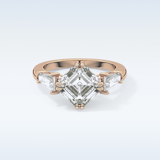 Elegant 2.82 CT Three Stones Engagement Ring Featuring Emerald Moissanite