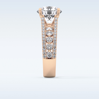 3.19 CT Split Shank & Pave Engagement Ring Featuring Round Moissanite