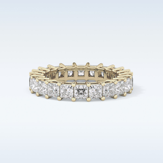 Beautiful Full Eternity Wedding Band with 3.83 CT Princess Cut Moissanite