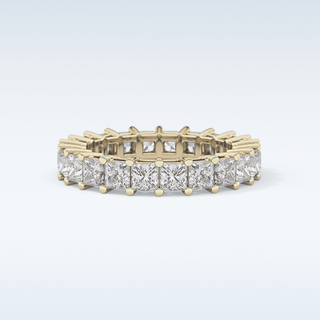 Beautiful Full Eternity Wedding Band with 3.83 CT Princess Cut Moissanite