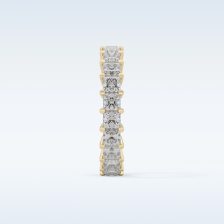 Beautiful Full Eternity Wedding Band with 3.83 CT Princess Cut Moissanite