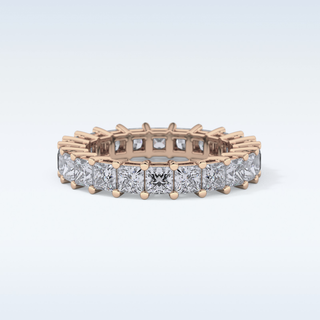 Beautiful Full Eternity Wedding Band with 3.83 CT Princess Cut Moissanite