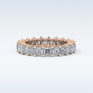 Beautiful Full Eternity Wedding Band with 3.83 CT Princess Cut Moissanite